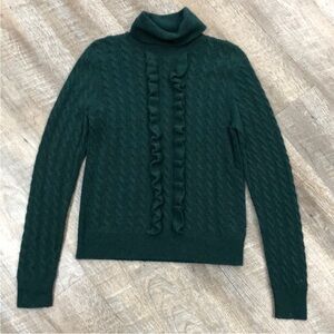 J. Crew Dark Green Turtleneck Sweater